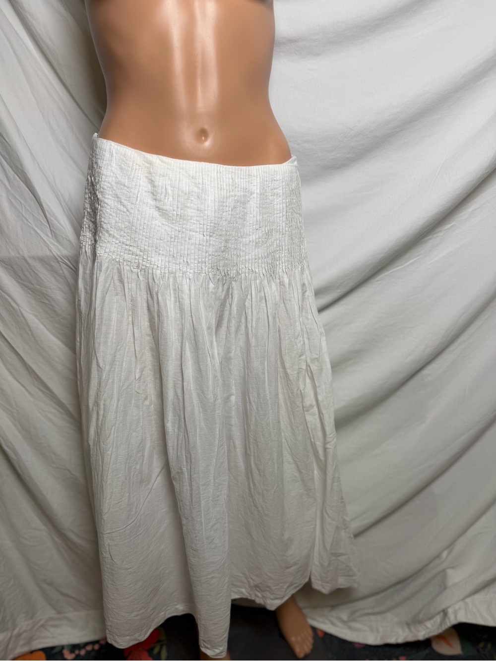 LPA Emmy midi skirt in white flowy summer long cotton - Picture 5 of 6